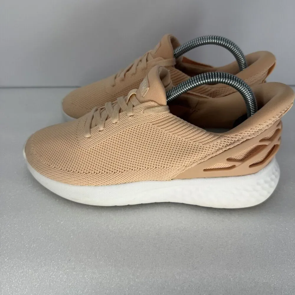 Kizik Athens Shoes Womans 8 Wide Hands Free Slip On Fawn Peaches And Cream Logo